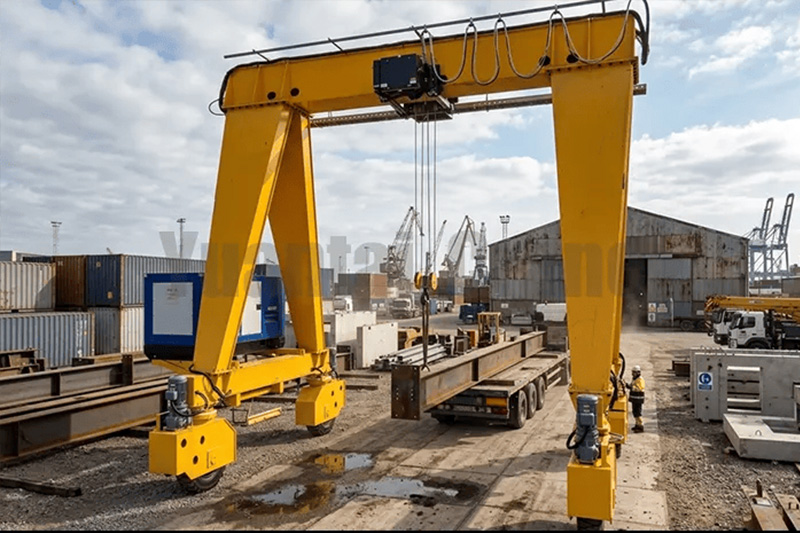 12 Ton European RTG Crane for Steel Fabrication Workshop in UAE