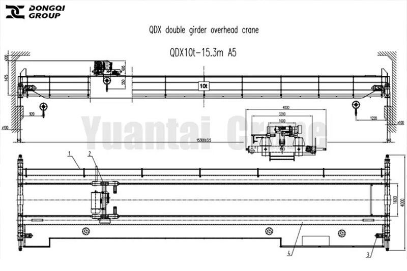 10 ton Overhead Crane Mexico Drawing