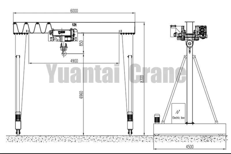12 ton RTG crane drawing